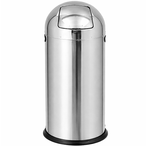 פח פוש מנירוסטה בצורת פגז 52 ליטר