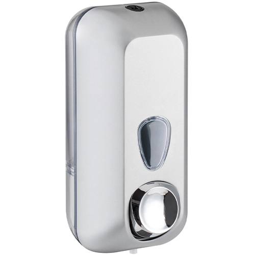 מתקן לסבון נוזלי כסוף מפלסטיק