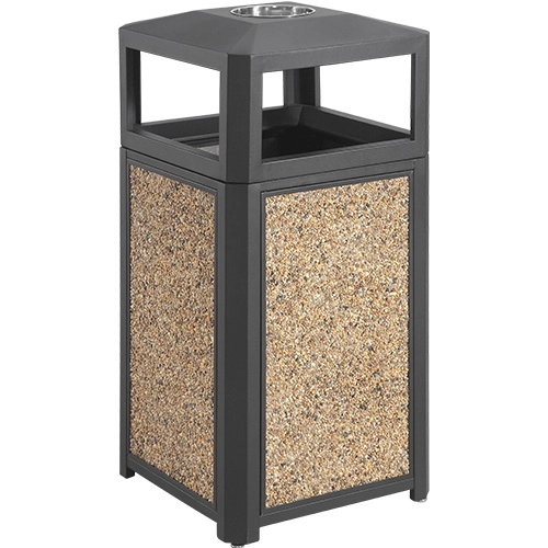 אשפתון מאפרה מתכת דמוי גרנוליט