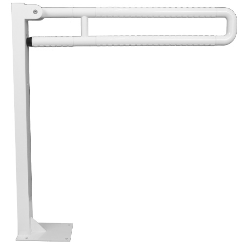 ידית אחיזה מתרוממת על רגל ציפוי פלסטיק לבן