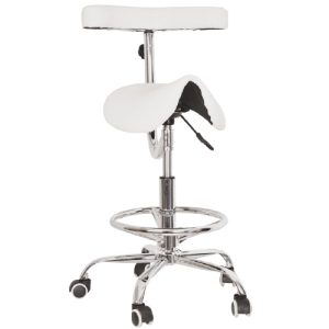 כיסא אוכף לקוסמטיקאית גב בננה וגלגל לרגליים