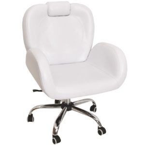 כיסא איפור וגבות גב מתכוונן לבן