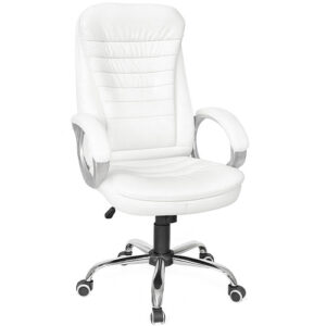 כיסא מנהלים דמוי עור לבן