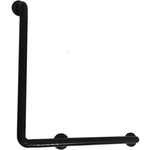 מאחז יד לנכים שני מישורים אלומיניום ציפוי PVC שחור