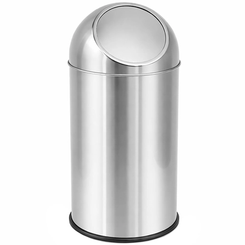 פח מנירוסטה מכסה פוש 35 ליטר