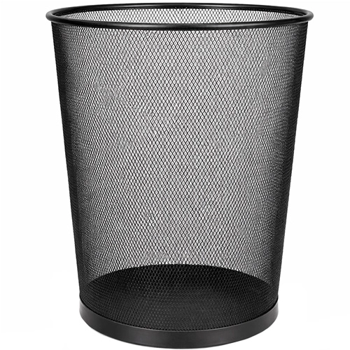 פח משרדי מרושת ממתכת 13 ליטר שחור