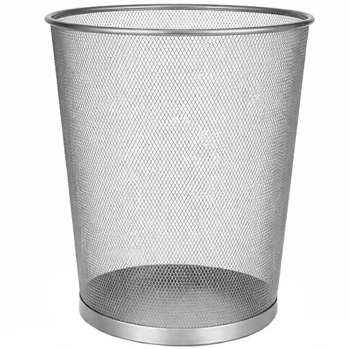 פח משרדי מרושת ממתכת אפור כסוף 13 ליטר