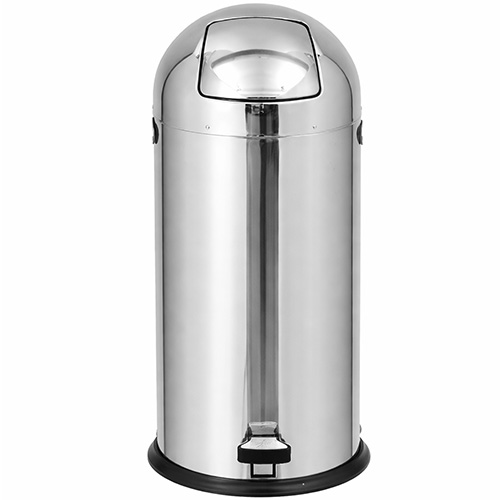 פח פגז עם דוושה מנירוסטה מבריק 52 ליטר