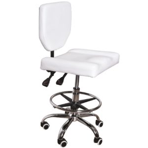 כיסא טיפולים ארגונומי מרובע לקוסמטיקה לבן