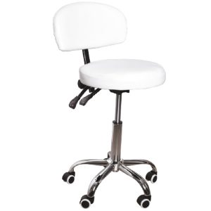 כסא עגול גב קטן מעוגל 2 קלאצ'ים לבן