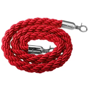 חבל שזור לעמודי תור 1.5 מטר – אדום