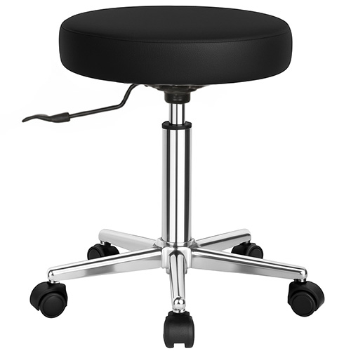 כיסא שרפרף פניאומטי עגול שחור