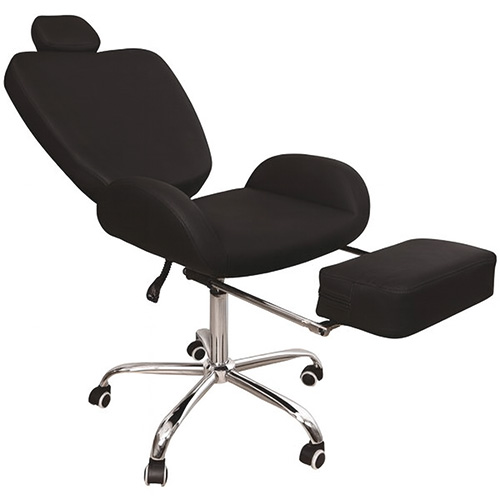 כסא מתכוונן והדום לטיפולים שחור